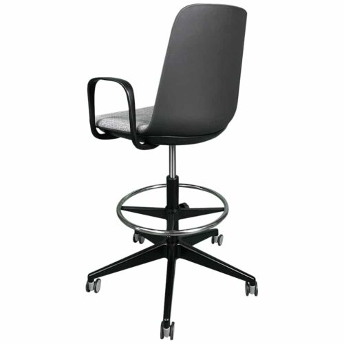 LAYLADRAFT BG LAYLA Drafting Chair Black Shell with Grey Seat Pad Back