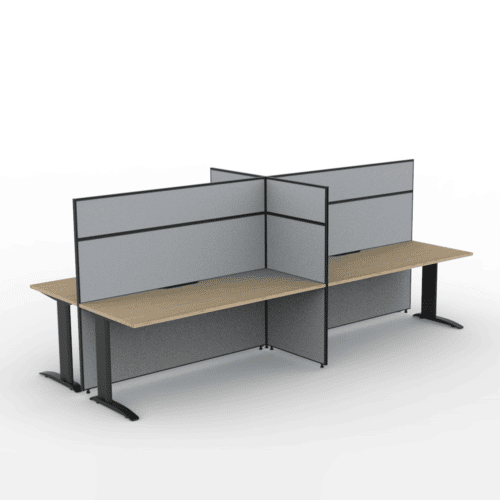 Alto Screen 4 Person Double Desk with Span Legs | Dannys Desks