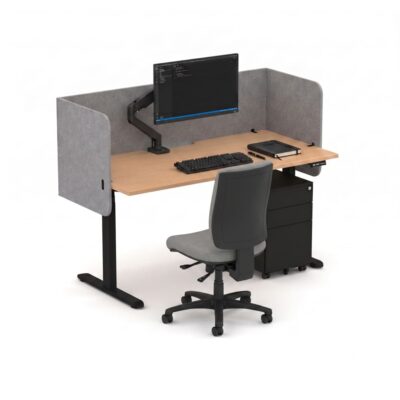 Ascend Height Adjustable Desk With Wrap Around Zorba Screens