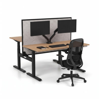 Ascend Delta 2P Height Adjustable Desk with Screen