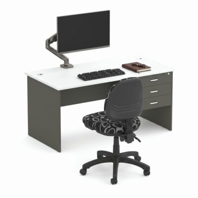 Wonder Straight Desk White/Charcoal