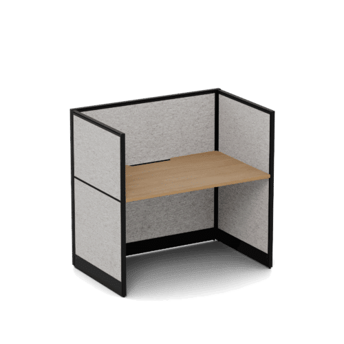 Quiet 1 Person Single Side Desk + End Screens