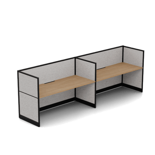 Quiet 2 Person Single Side Desk + End Screens