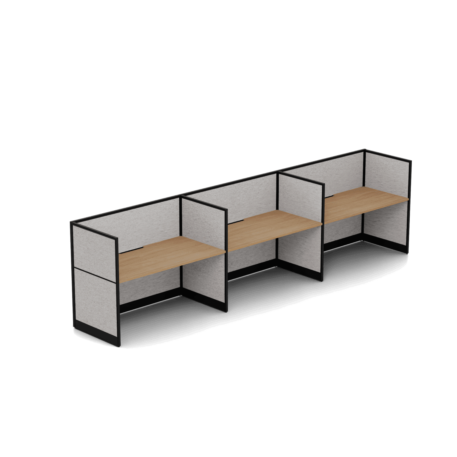 Quiet 3 Person Single Side Desk + End Screens