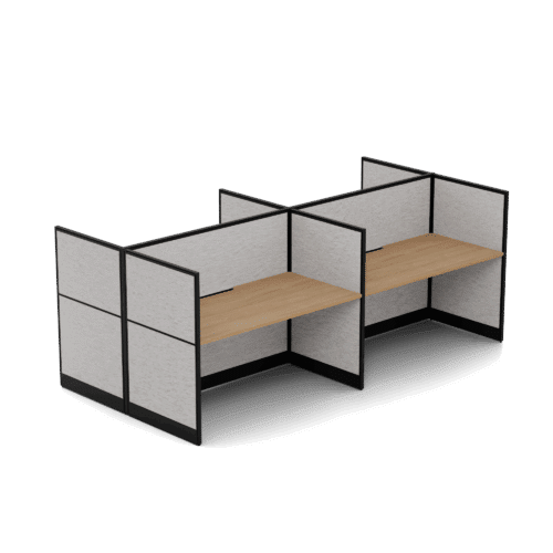Quiet 4 Person Double Desk + End Screens