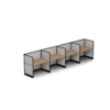Quiet 4 Person Single Side Desk + End Screens