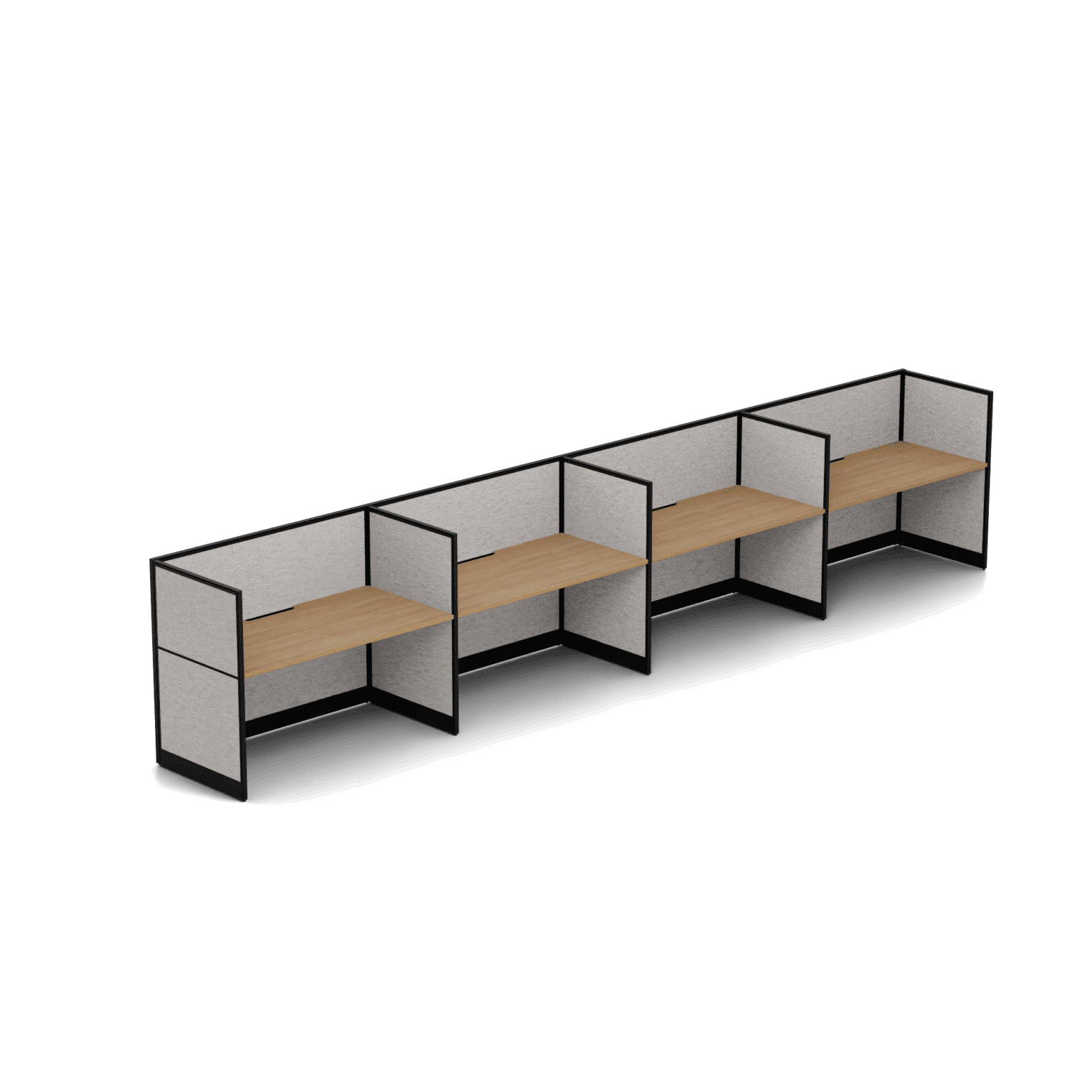 Quiet 4 Person Single Side Desk + End Screens