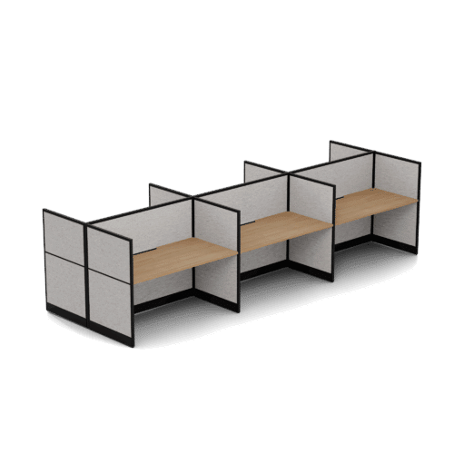 Quiet 6 Person Double Desk + End Screens