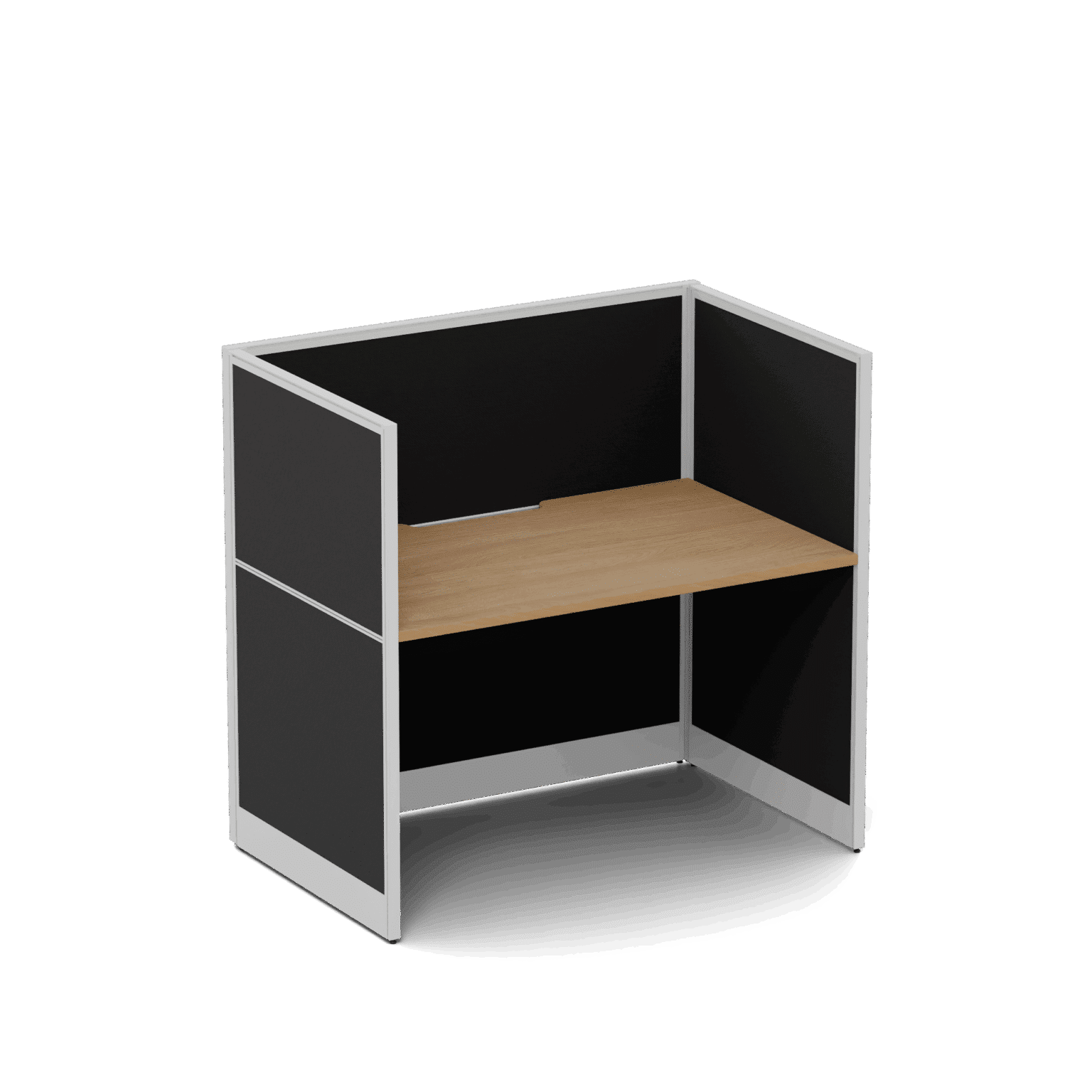 Quiet 1 Person Single Side Desk + End Screens