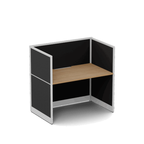 Quiet 1 Person Single Side Desk + End Screens