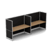 Quiet 2 Person Single Side Desk + End Screens