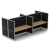 Quiet 4 Person Double Desk + End Screens