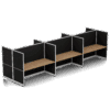 Quiet 6 Person Double Desk + End Screens