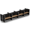 Quiet 8 Person Double Desk + End Screens