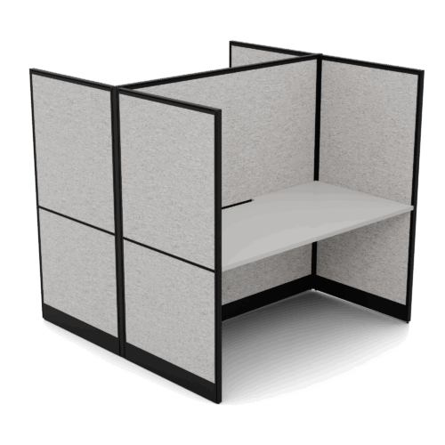 Quiet 2 Person Double Desk + End Screens