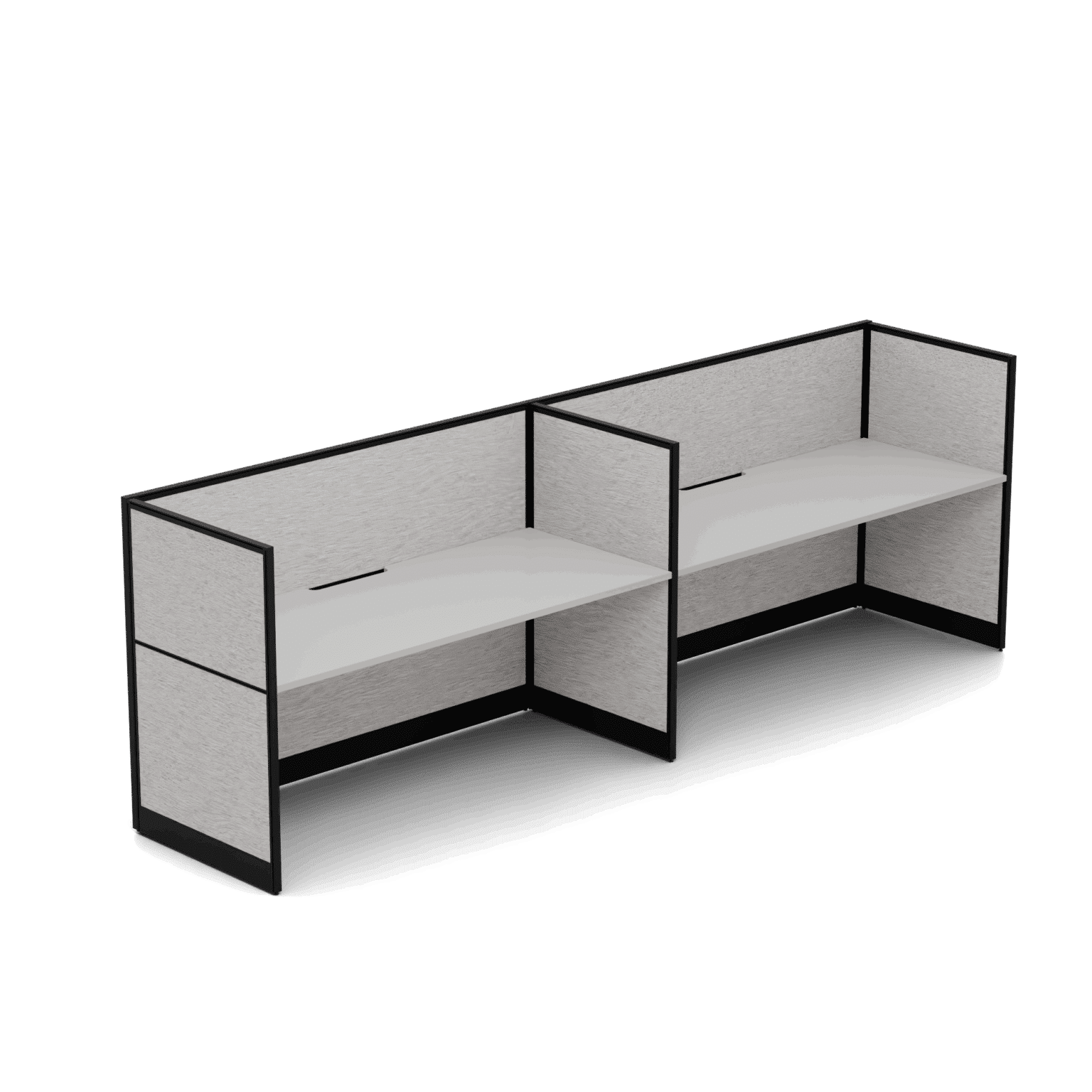 Quiet 2 Person Single Side Desk + End Screens