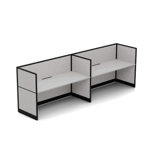 Quiet 2 Person Single Side Desk + End Screens