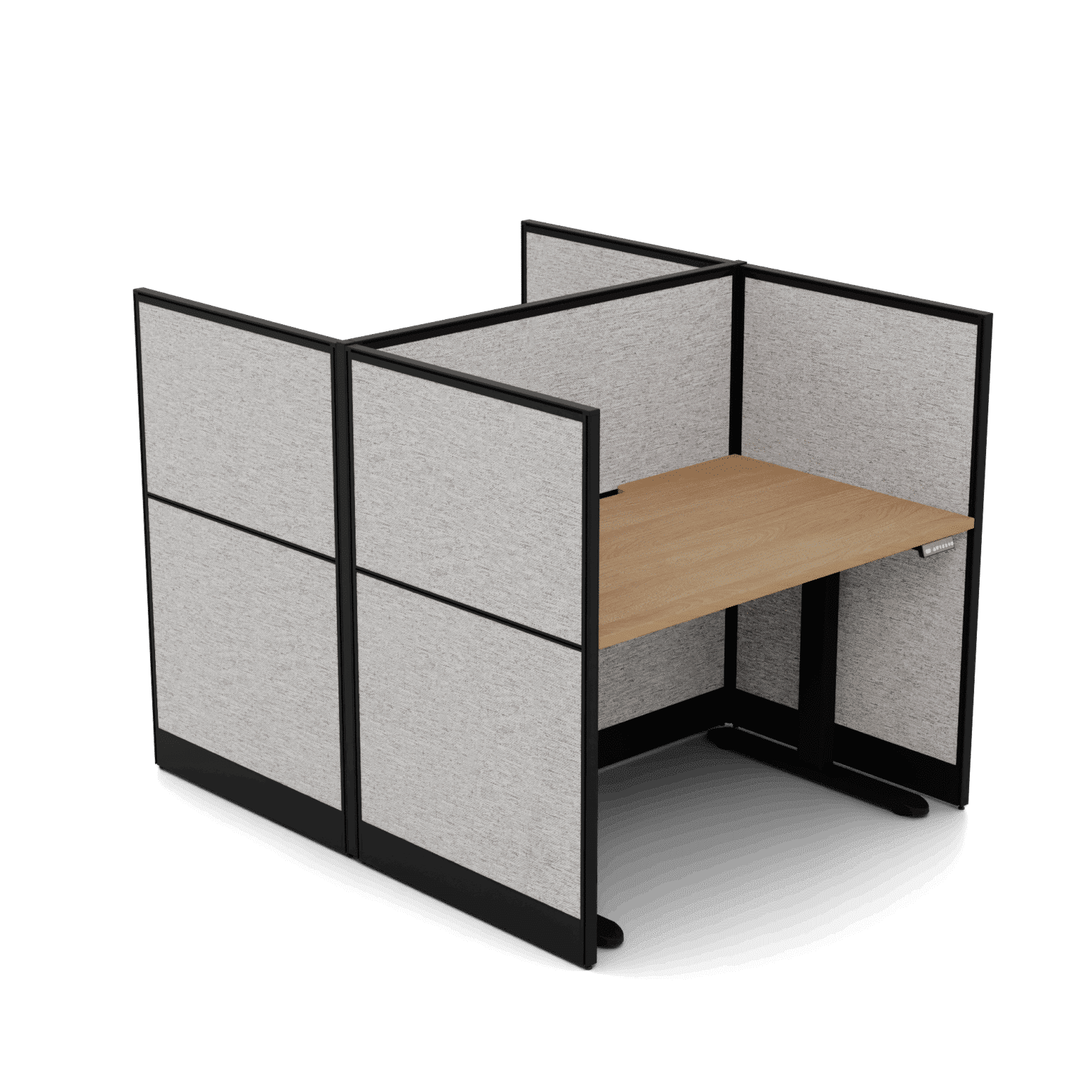 Quiet 2 Person Double Desk + End Screens + Ascend Frames