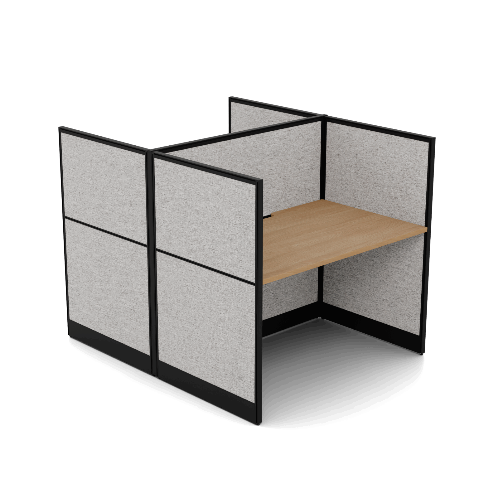Quiet 2 Person Double Desk + End Screens