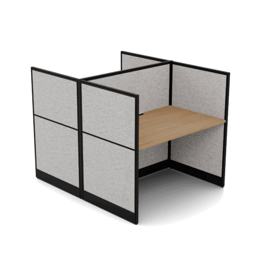 Quiet 2 Person Double Desk + End Screens