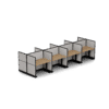 Quiet 8 Person Double Desk + End Screens + Ascend Frames