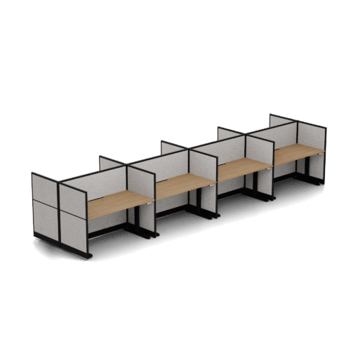 Quiet 8 Person Double Desk + End Screens