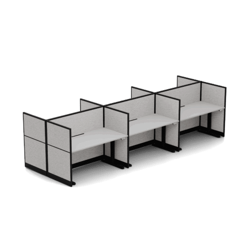 Quiet 6 Person Double Desk + End Screens + Ascend Frames