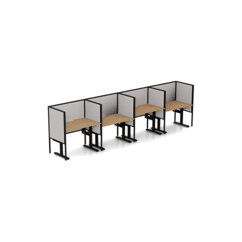 Ascend 4 Person Inline Desk + End Screens