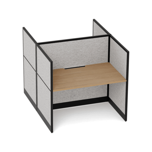 Quiet 2 Person Double Desk + End Screens