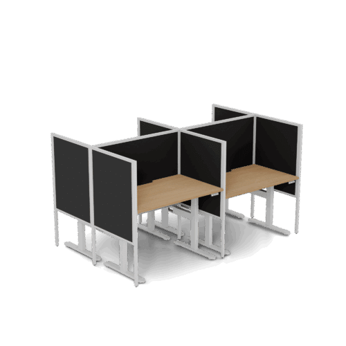 Ascend 4P Desk with Mid Mount Screen