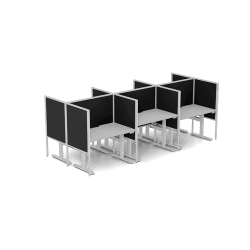 Ascend 6P Desk with Mid Mount Screen