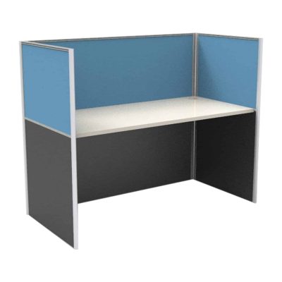 Super Office Screen 1 Person Single Sided Desk with End Screens