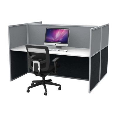 Super Office Screen 2 Person Double Desk with End Screens