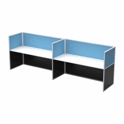 Super Office Screen 2P Single Sided Desk with End Screens
