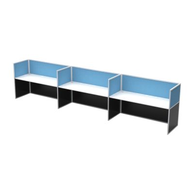 Super Office Screen 3 Person Single Sided with End Screens