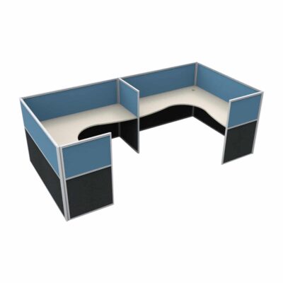 Super Office Screen 2 Person U Pod with End Screens