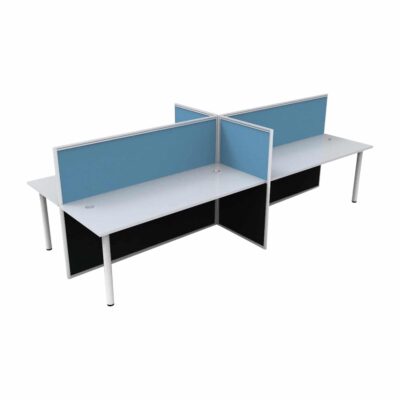Super Office Screen 4 Person Double Desk