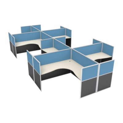 Super Office Screen 8 Person X Pod with End Screens