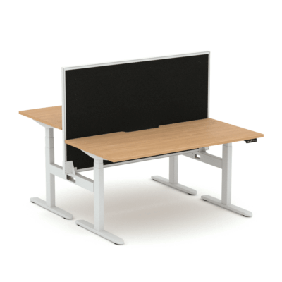 Ascend 2P Height Adjustable Desk with Screen