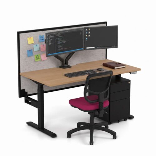 Ascend Height Adjustable Desk with Screen