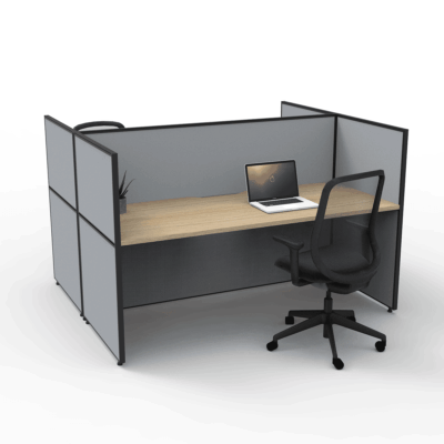 Alto Screen 2 Person Double Desk With End Screen
