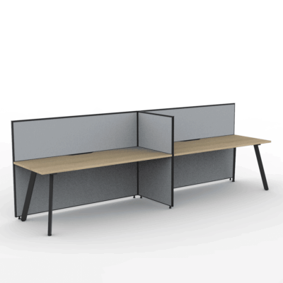 Alto Screen 2 Person Single Sided Desk with Avenger Legs