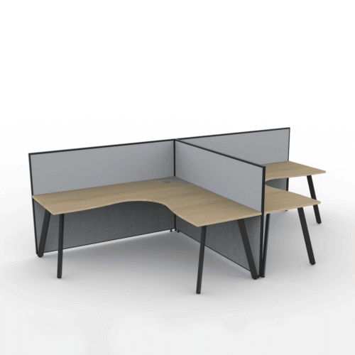 Alto Screen 2 Person T Shape Workstation with Avenger Legs