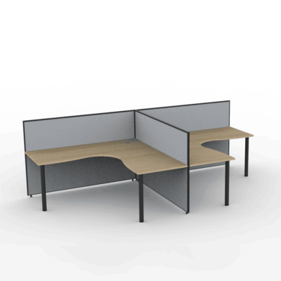 Alto Screen 2 Person T Shape Workstation
