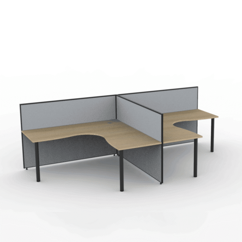 Alto Screen 2 Person T Shape Workstation