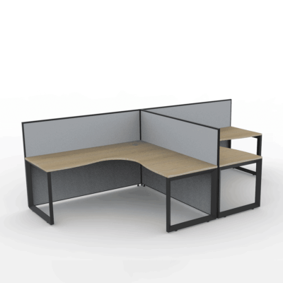 Alto Screen 2 Person T Shape Workstation with Loop Legs