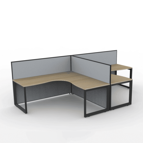 Alto Screen 2 Person T Shape Workstation with Loop Legs