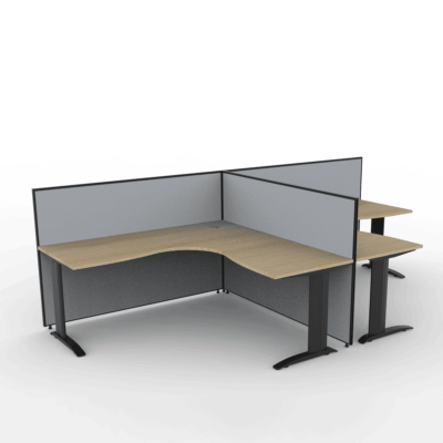 Alto Screen 2 Person T Shape Workstation with Span Legs