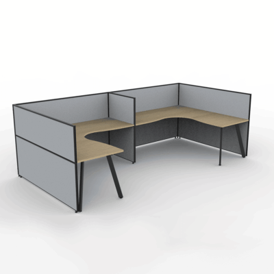 Alto Screen 2 Person U Shape Workstation With Avenger Leg