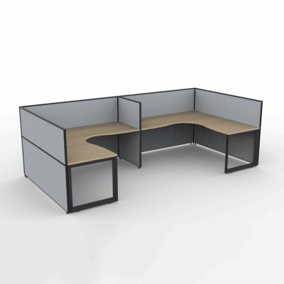 Alto Screen 2 Person U Shape Workstation With Loop Leg